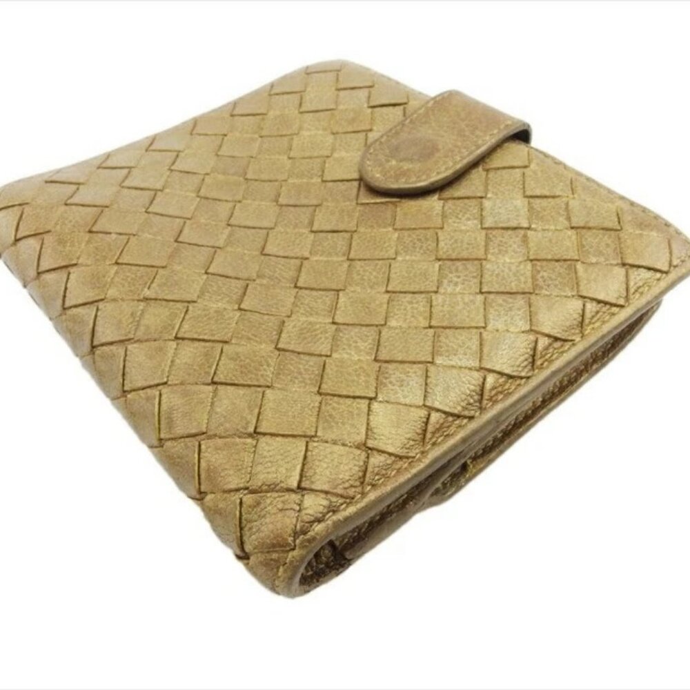 BOTTEGAVENETA Bifold Wallet gold Women 114073 Authentic secondhand
